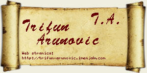 Trifun Arunović vizit kartica